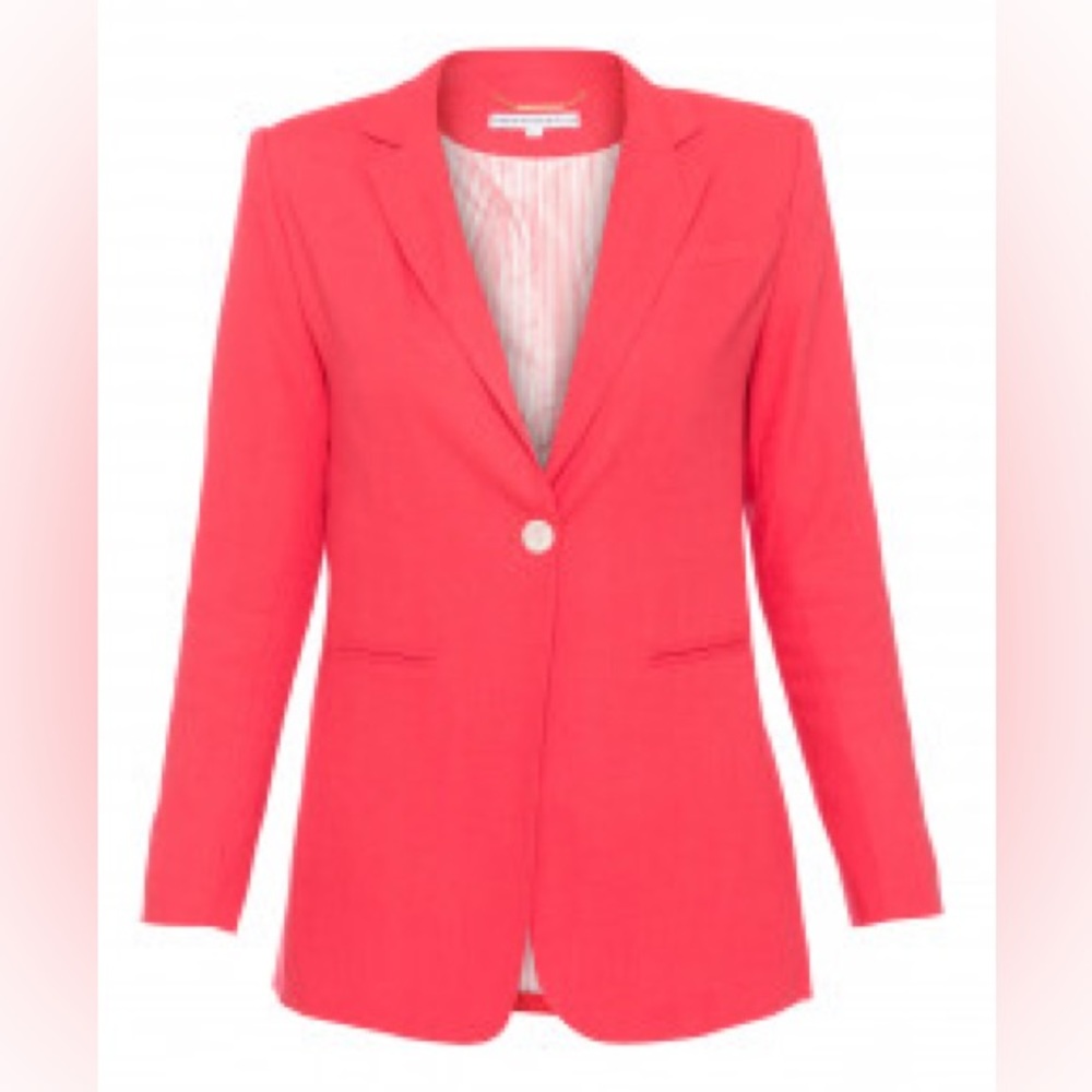 Coral Ellsworth and Ivey linen blazer jacket